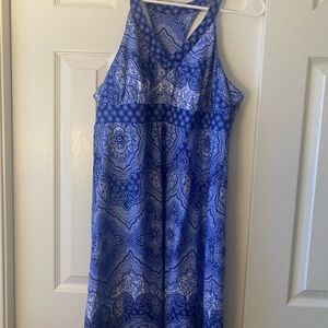 Blue and white dress